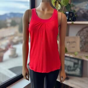 Athleta Supercharged Gel Mesh 2-in-1 Tank Top w Built-in Bra Coral Quest Pink XS